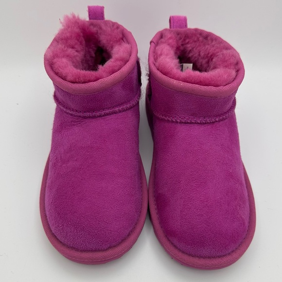 UGG Classic Ultra Mini Suede Boots Size 1 Sunburst - Picture 5 of 9